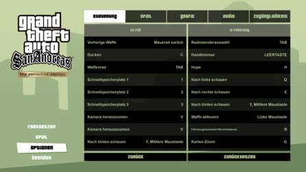 GTA San Andreas Remaster - Optionen