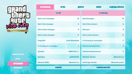 GTA Vice City Remaster - Optionen