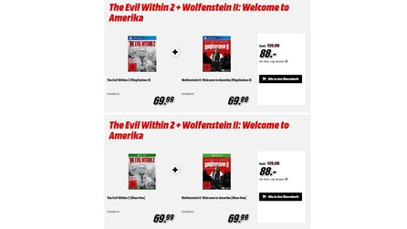 The Evil Within 2 + Wolfenstein II (PS4XBox One) nur 88€ - Gönn-dir-Dienstag bei MediaMarkt