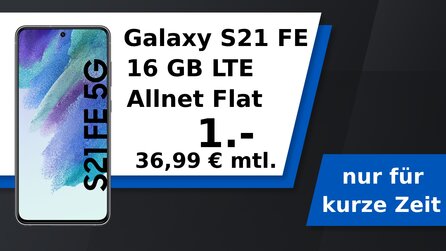 Jetzt Handyvertrag mit Galaxy S21 FE und 16 GB Datenvolumen sichern [Anzeige]