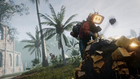 Im abgedrehten Survival-Spiel Once Human haben Busse Beine und Menschen Fernseher als Köpfe