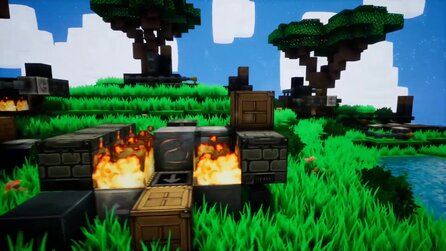 Im Space-Minecraft Outerverse baut ihr eure Waffen selbst