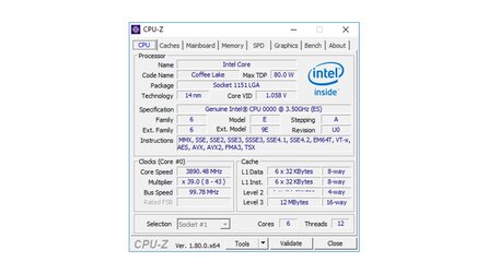 Intel Coffee Lake - Sechskerner mit 3,5 GHz Basistakt, i7 8700K mit bis zu 4,3 GHz Boosttakt