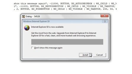 Internet Explorer 9 - Enthält Hinweise auf Internet Explorer 10