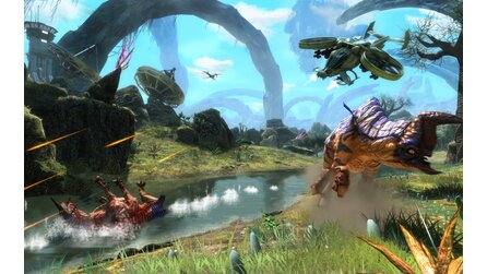 Avatar: Das Spiel - Screenshots: Kampfroboter und Aliens