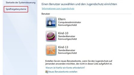 Windows 7: Jugendschutz - Für Eltern: Spiele + Internet im Griff
