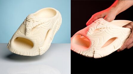 Diese Sandalen im futuristischen KI-Design passt ihr mit einer Handy-App perfekt an eure Füße an