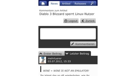 Neues Feature: Kommentare auf m.gamestar.de - Mobile Website jetzt noch besser
