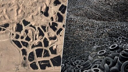 Kuwait häufte so viele Altreifen in der Wüste an, dass sie auf Fotos aus dem Weltall als riesige schwarze Flecken zu sehen waren – dann begann eine beispiellose Räumaktion