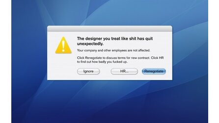 Originelle Kündigung - Designer entwirft Fehlermeldung