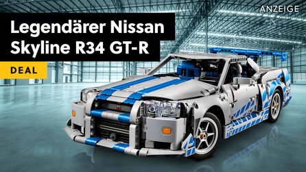 Lachgas-Einspritzung, Heckflügel, Rallye-Streifen: Ikonischer R34 GT-R aus 2 Fast 2 Furious zum Selbstbauen mit LEGO