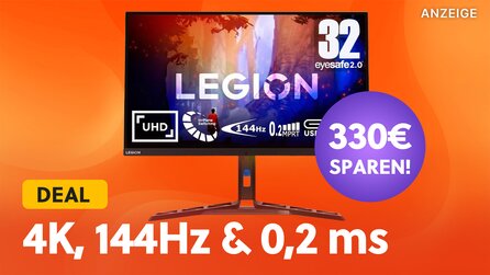 4K-Auflösung, 144Hz + 0,2ms Reaktionszeit: Bombastischer Lenovo Gaming Monitor jetzt über 300€ günstiger bei Amazon!