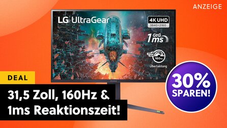 DAS Traum-Display über 300€ günstiger bei Amazon: Dieser 4K Gaming-Monitor mit 31,5 Zoll + 160Hz ist einfach eine Wucht!