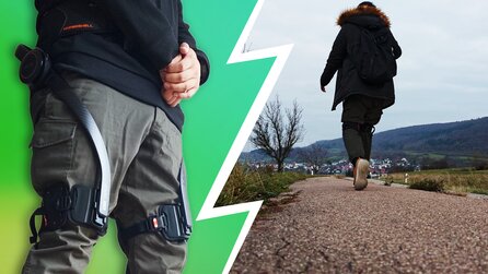 Mit einem futuristischen Exoskelett wollte ich mühelos eine 20-km-Wanderung bewältigen und stattdessen steckte ich bis zu den Knien im Matsch