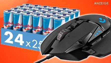 Logitech G502 Hero im Energydrink-Bundle: Lohnt sich die günstige Gaming-Maus zusammen mit einer Palette Red Bull?