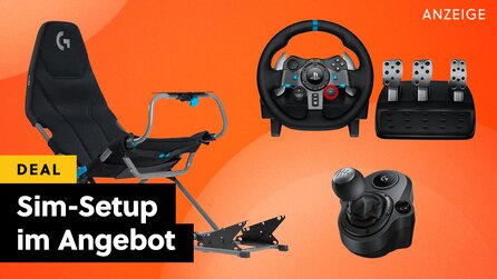 Lenkrad, Pedale, Schalter und Sitz – von Logitech bekommt ihr das Komplettpaket jetzt im Angebot auf Amazon
