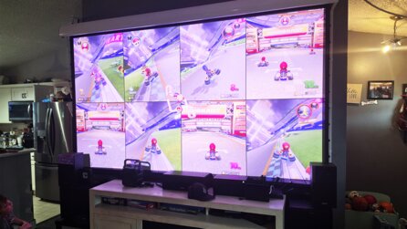 »Die Kinder heutzutage haben es gut« – Spieler zeigt, wie Mario Kart mit 8 Spielern auf 120 Zoll aussieht und es ist beeindruckend