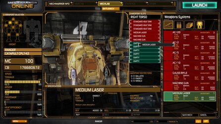 MechWarrior Online - Bilder aus dem Mech-Lab