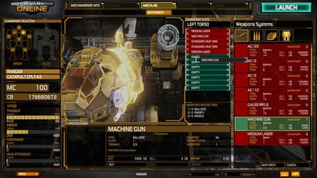 MechWarrior Online - Bilder aus dem Mech-Lab