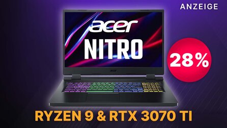 144 Hz Gaming Laptop: Acer Nitro 5 mit AMD Ryzen 9 + NVIDIA GeForce RTX 3070 Ti zum Tiefstpreis