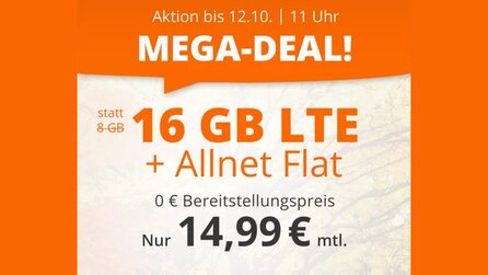Mobilfunktarife - 16 statt 8 GB Datenvolumen + FLAT für nur 14,99 Euro [Anzeige]