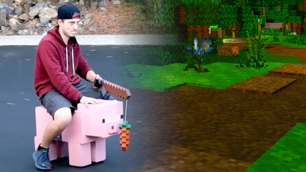 Fan rast auf selbstgebautem 30kmh Minecraft-Schwein zu McDonalds