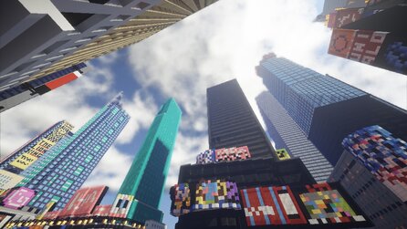 Minecraft - Times Square bei Tag und vor allem bei Nacht nachgebaut