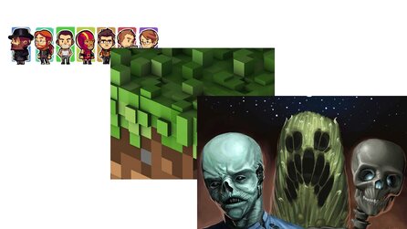 Minecraft - Wallpaper mit Creepern, Zombies und Skeletten