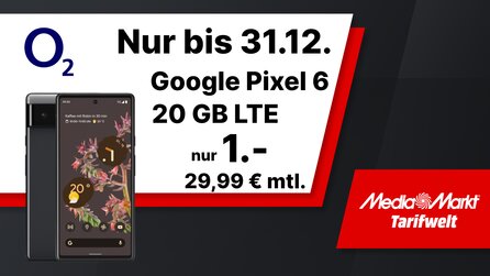 Nur noch dieses Jahr: Pixel 6 mit 20 GB Datenvolumen kaufen und über 600 Euro sparen [Anzeige]