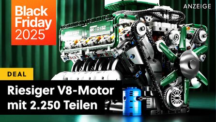 Realistischer V8-Motor mit großer Ansaugbrücke und über 2.000 Teilen zum Selbstbauen am Black Friday bei Amazon