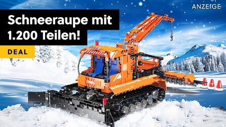 Pistenraupe im LEGO-Technic-Stil mit über 1.200 Teilen und Fernsteuerung im Angebot bei Amazon