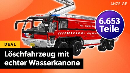 Da kann LEGO Technic einpacken: Riesiges Löschfahrzeug der Flughafenfeuerwehr mit Tausenden Teilen + echter Wasserkanone!