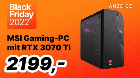 300€ unter Bestpreis: MSI Gaming-PC mit RTX 3070 Ti am Black Friday im Angebot