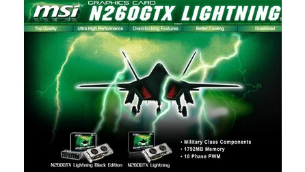 GeForce GTX 260 in Militär-Qualität - MSI stellt N260GTX Lightning vor