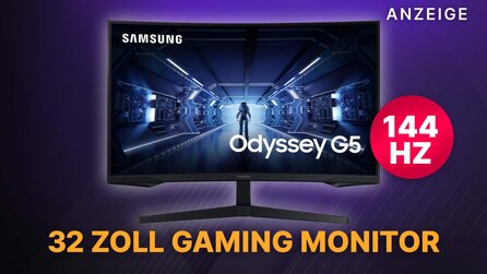 Samsung Odyssey G5: 32 Zoll Curved Gaming Monitor mit 144Hz + 1 ms Reaktionszeit jetzt zum Tiefstpreis