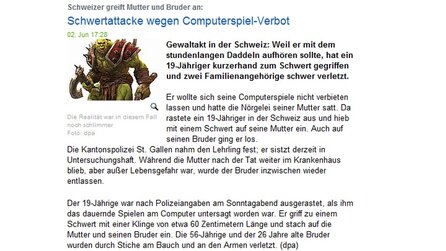 Computerspiel-Verbot - Schweizer greift Mutter und Bruder an