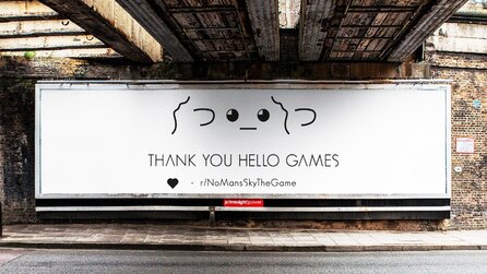 Fans von No Mans Sky kaufen Werbetafel nahe des Entwicklers um Danke zu sagen