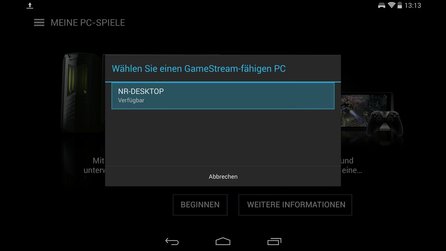 Nvidia Shield Tablet - PC-Koppelung