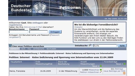 Online-Petition gegen Netzsperren - Bundestag soll Gesetz ablehnen