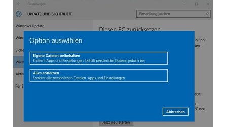 Windows 10 zurücksetzen - PC startet