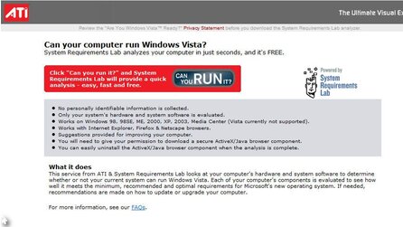PC bereit für Vista? - Online-Tool von ATI checkt den Rechner