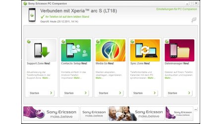 Sony Ericsson PC Companion - Screenshots