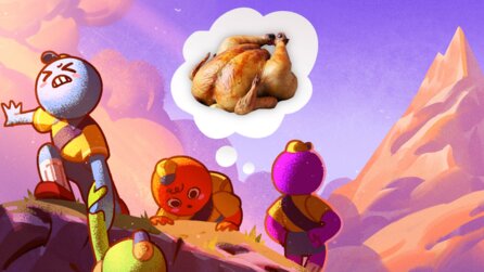 Bergsteiger-Sim Peak hat ein neues Kannibalismus-Feature - wenn die Spielfigur zu hungrig wird, sehen die Teammitglieder wie gebratene Hähnchen aus
