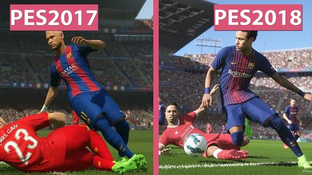 PES 2017 gegen PES 2018 - Erster Grafikvergleich mit offiziellen Screenshots