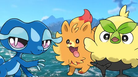 Pokémon: Wind und Welle zeigt die drei neuen Starter: Wollt ihr den mürrischen Vogel, den kleinen Hund oder den speziellen Gekko?