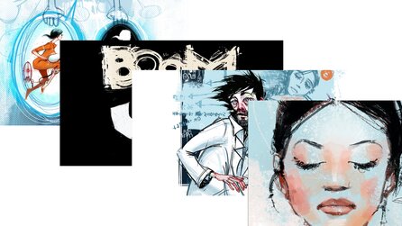 Portal 2 - Offizielle Wallpaper mit Chell und dem Rat Man