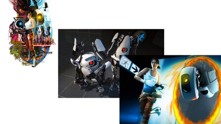 Portal 2 - Tolle HD-Wallpaper mit Chell, Wheatley, Atlas und P-Body
