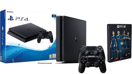 Playstation 4 slim 1 TB + 2. Controller + FIFA 17 Steelbook nur 299€ - Im Angebot bei Amazon