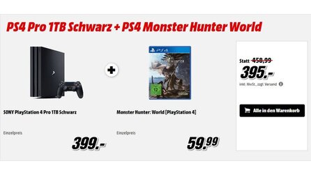 Playstation 4 Pro + Monster Hunter: World nur 395€ - Gönn-dir-Dienstag bei MediaMarkt