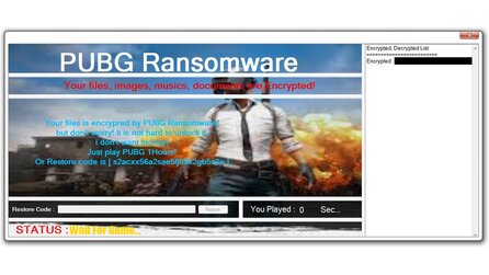 Erpresser-Schadsoftware für PUBG - PUBG-Spieler als Ziel eines üblen Scherzes